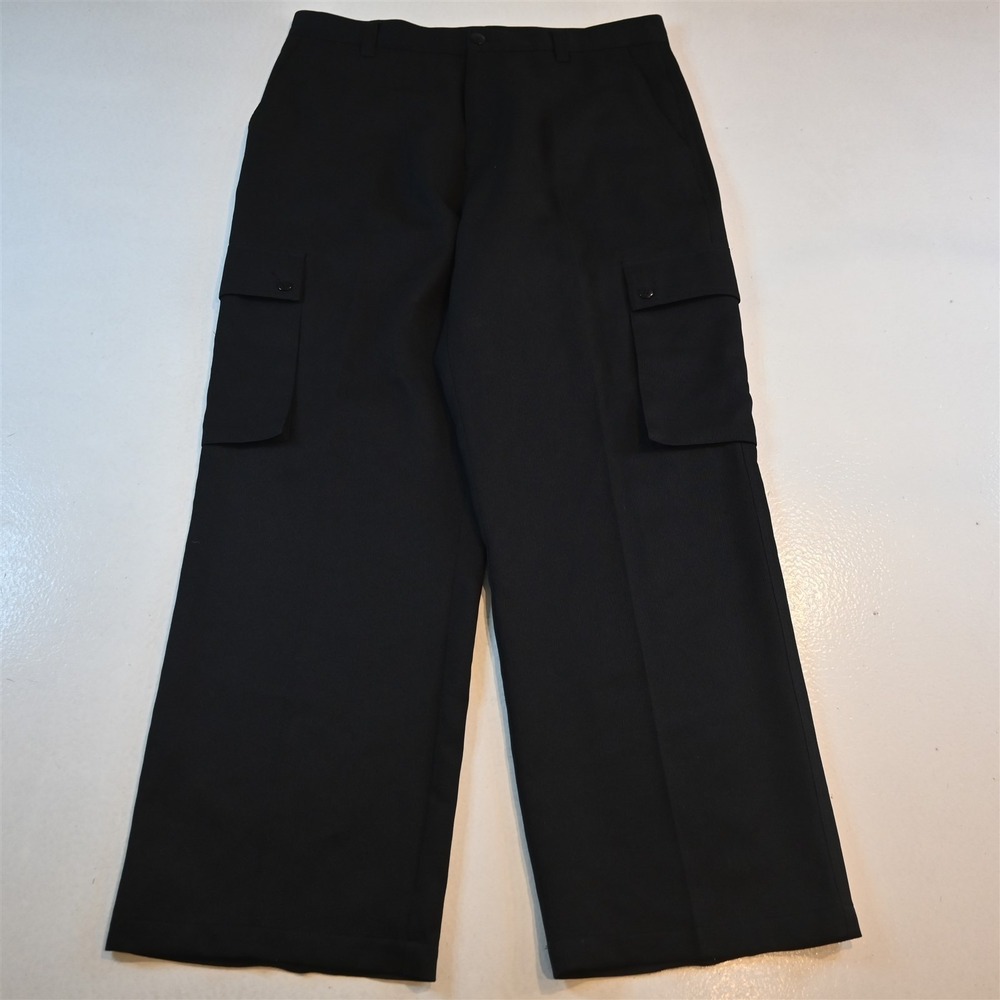 Vtg Y2K ODO 34x30 Black Stripe‎ Baggy Dress Cargo Mens Pants
